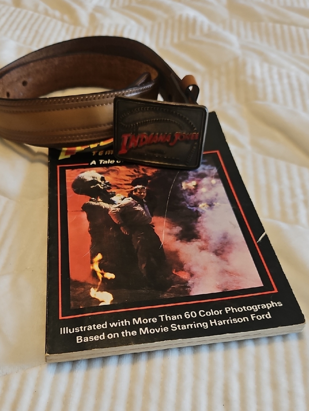 Brown Leather Belt with Indiana Jones Buckle